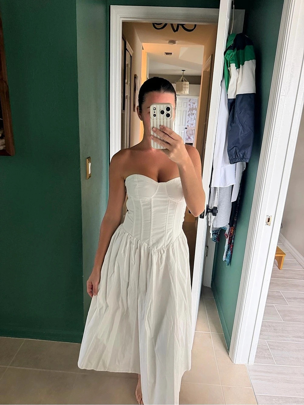 Forever 21 White Midi Dress Size XS Like New